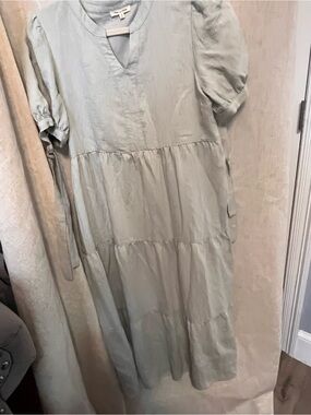 tea n rose Sage Green Tiered Maxi Dress